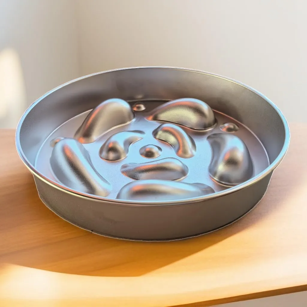 2-4 Cup Slow Feeder Cat Dog 304 Stainless Steel Metal Water Bowl for Large Medium Small pet