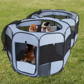 2-in-1 XLarge Pop Up Dog Playpen, 90"x45"x28"H Cat Puppy Pet Playpen, Indoor Outdoor Cats Enclosed, Cat Tent Crate Cage Kennel, Portable Playpen for Kitten and Small Animals(No Divider, Unified Space)