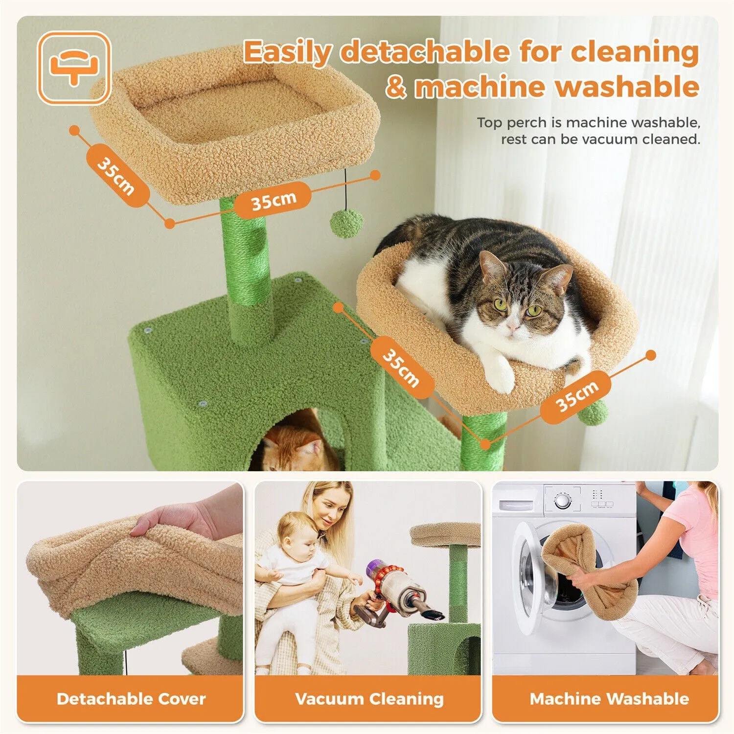 70.9" Multilevel Cat Scratching Tree with Condo's