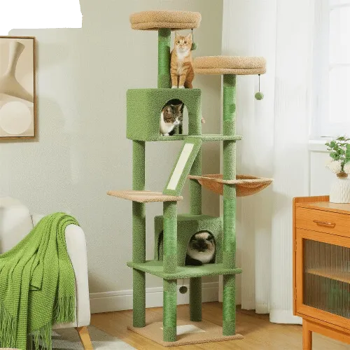 70.9" Multilevel Cat Scratching Tree with Condo's
