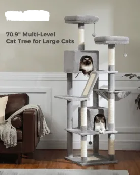 70.9" Multilevel Cat Scratching Tree with Condo's