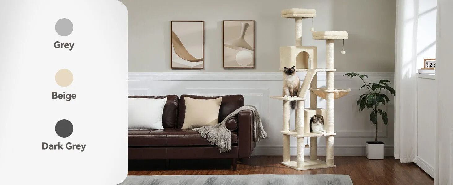 70.9" Multilevel Cat Scratching Tree with Condo's