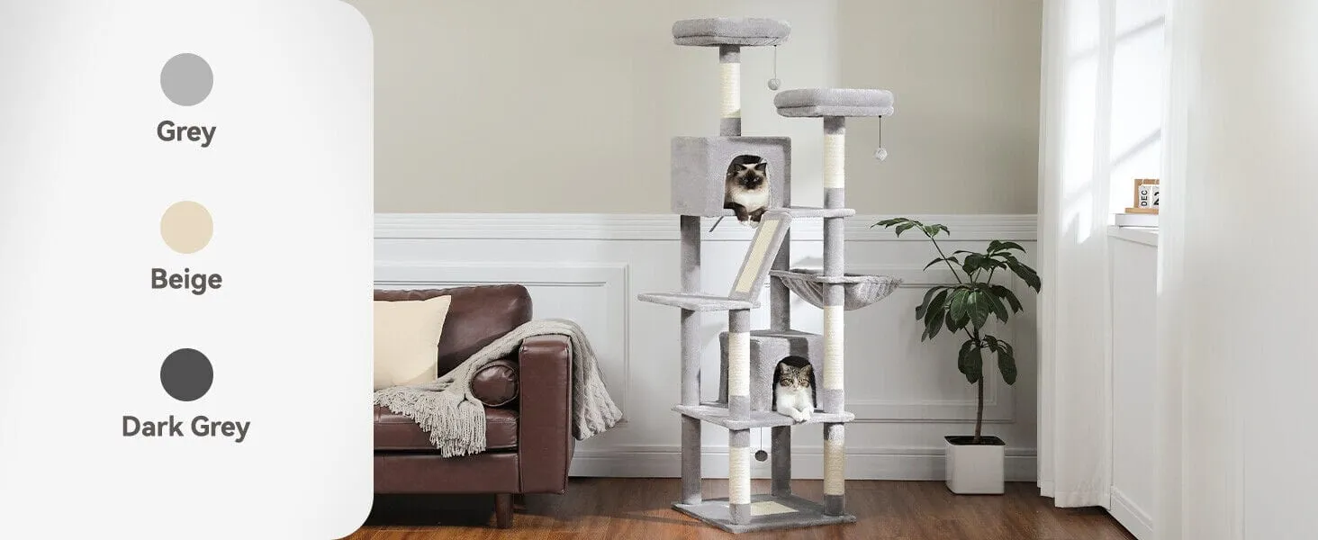 70.9" Multilevel Cat Scratching Tree with Condo's