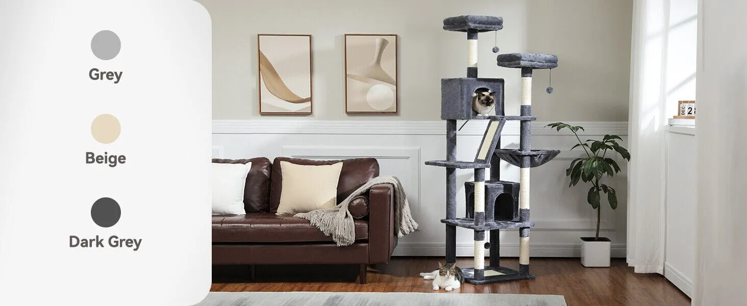 70.9" Multilevel Cat Scratching Tree with Condo's