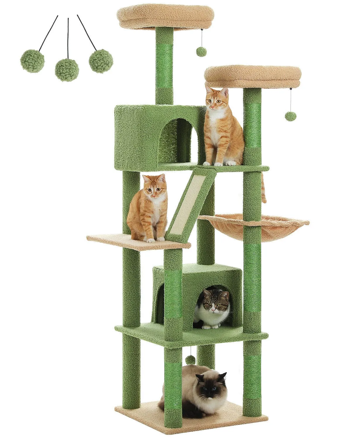 70.9" Multilevel Cat Scratching Tree with Condo's