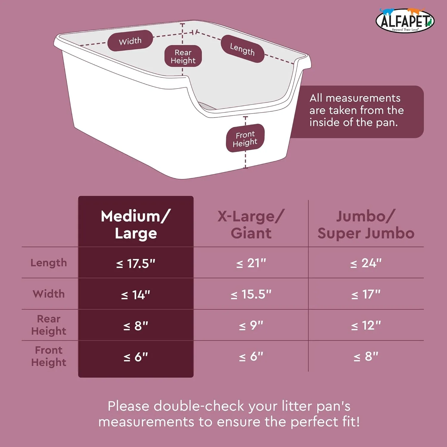 Alfapet Cat Litter box liner Disposable, Elastic Liners- 24-count-For Medium and Large, Size Litter Pans- With Sta-Put Technology for Firm, Easy Fit- Quick   Clever Waste Cleaners