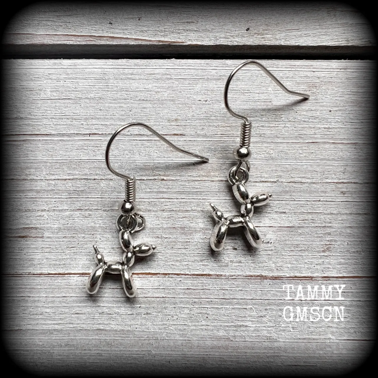 Balloon dog earrings-Balloon animal earrings