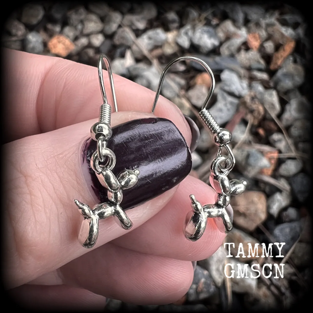 Balloon dog earrings-Balloon animal earrings