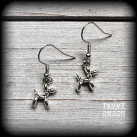 Balloon dog earrings-Balloon animal earrings