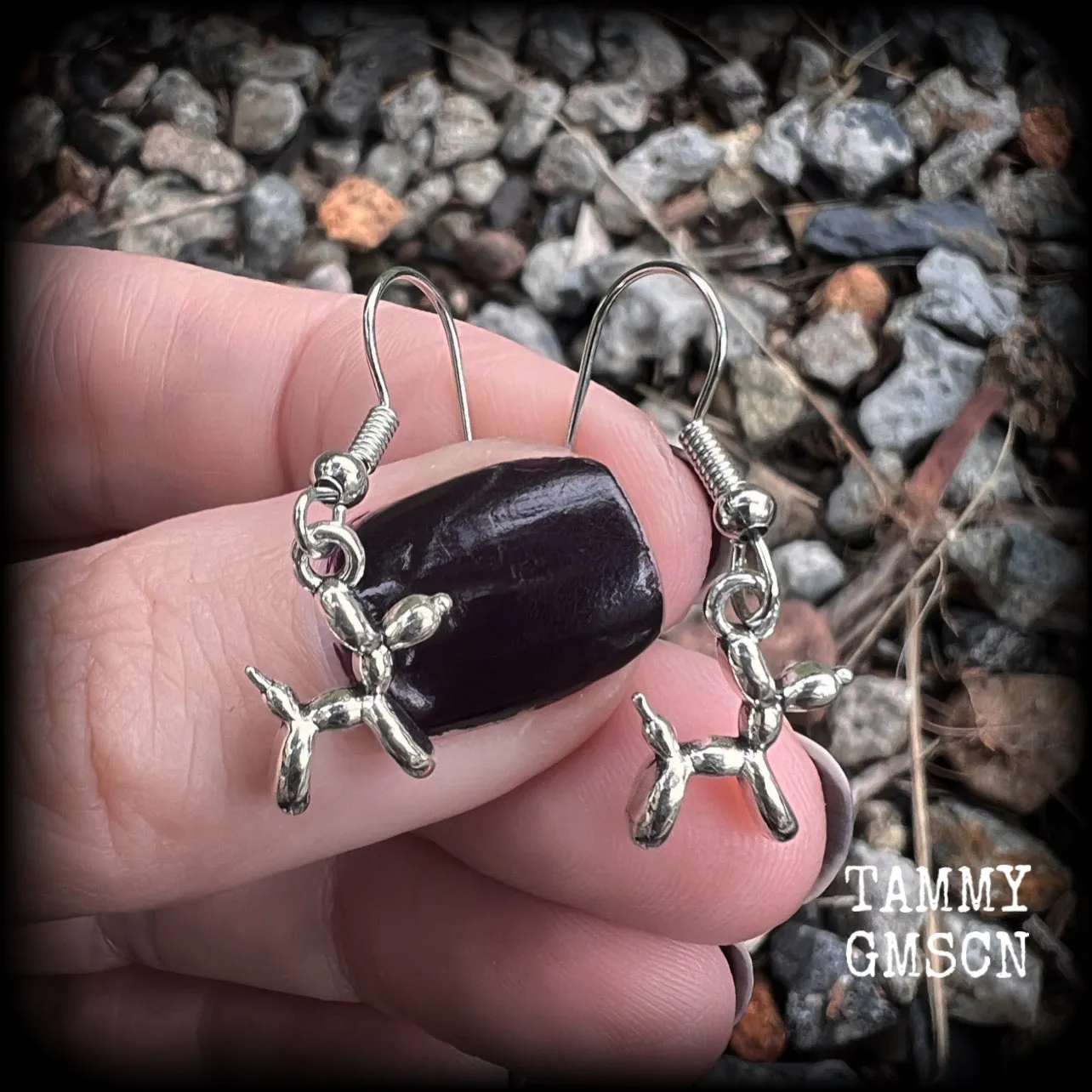 Balloon dog earrings-Balloon animal earrings