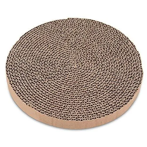 Best Pet Supplies, Inc. Scratch and Spin Replacement Pads (5 Pack) fits Turbo Scratcher – Round Cardboard Scratcher Refills for Cats