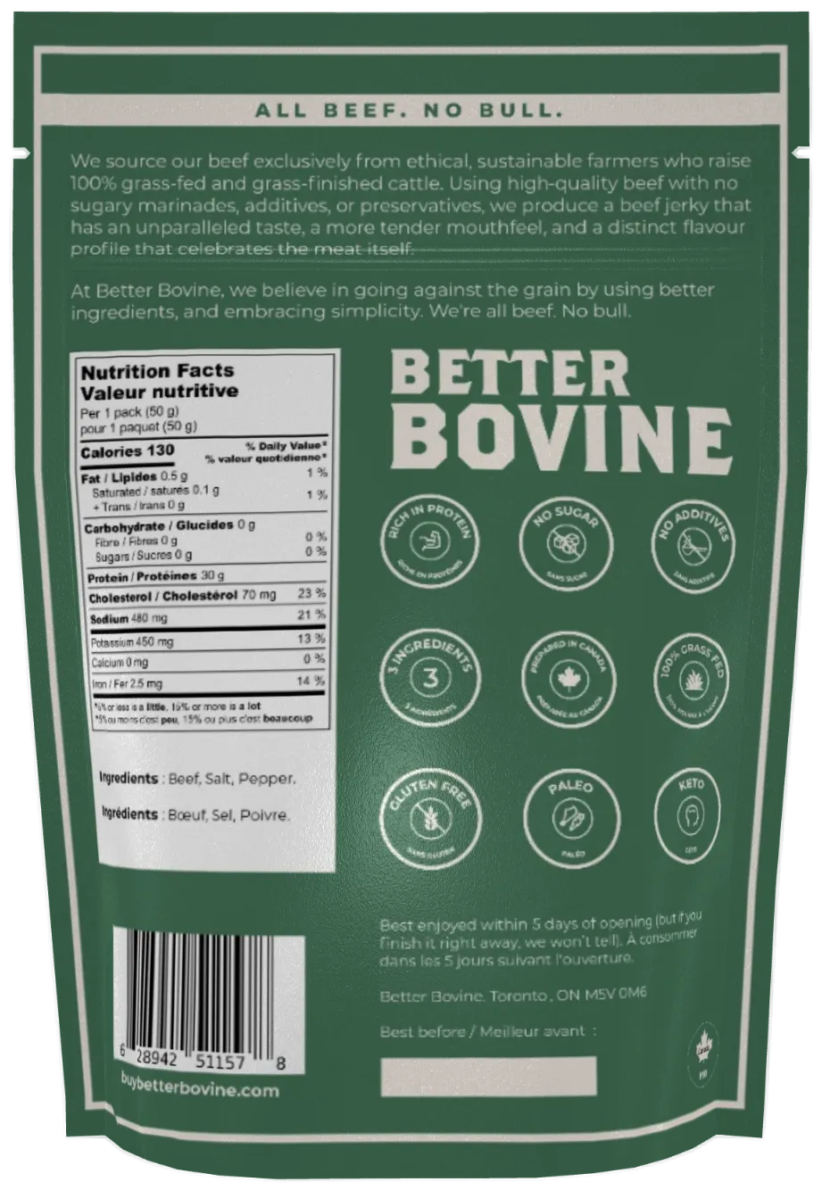 Better Bovine - Grass-Fed Beef Jerky