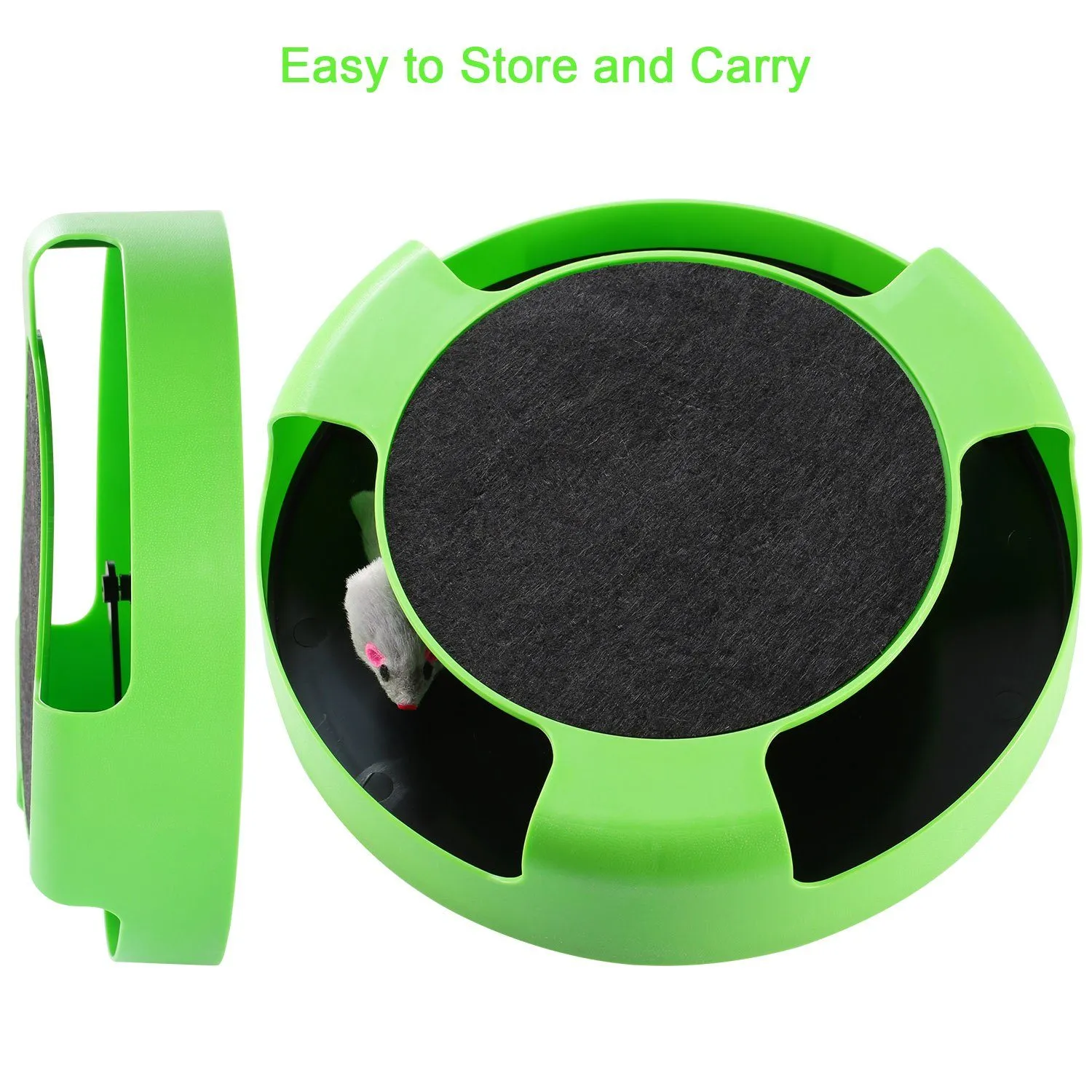 Cat Interactive Scratching Toy with Rotating Running Mouse