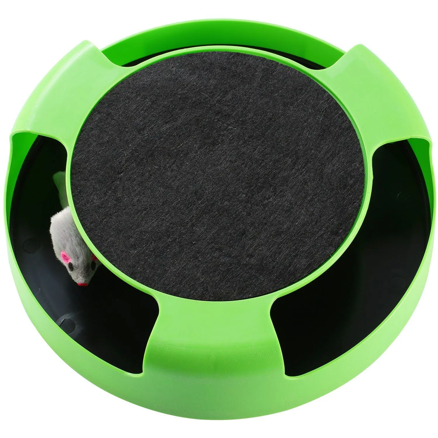 Cat Interactive Scratching Toy with Rotating Running Mouse