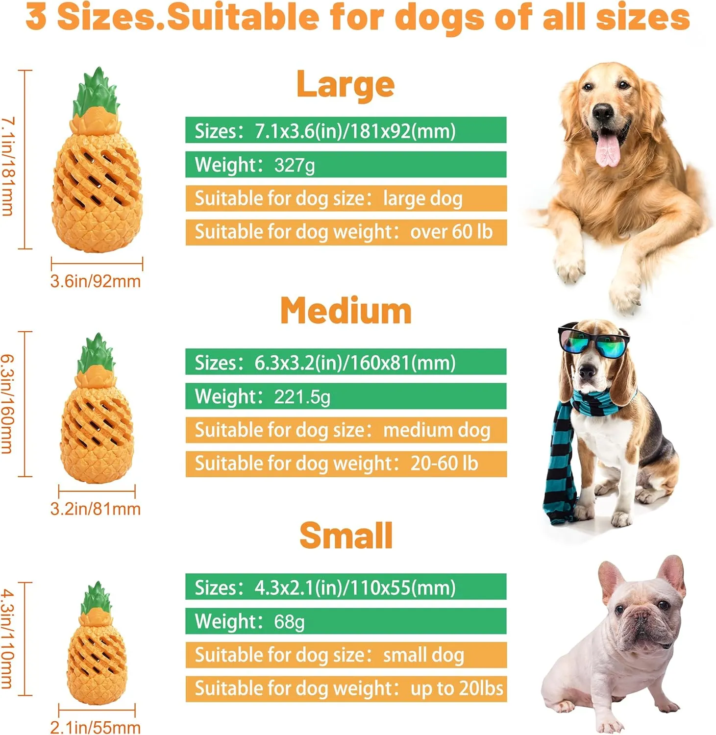 Dog Toys for Large Dogs, Pineapple Dog Chew Toys for Aggressive Chewers, Indestructible Dog Toys for Aggressive Chewers, Dog Toys for Aggressive Chewers