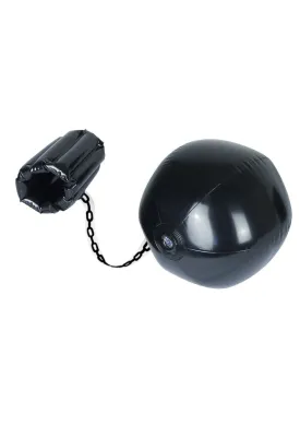 Inflatable Black Ball & Chain Leg Cuff Prisoner Convict Hen Stag Do Prop Decorat