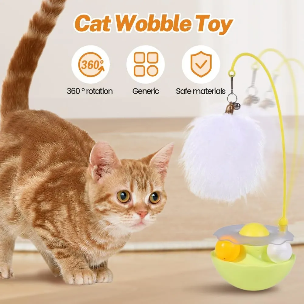 Interactive Cat Feather Toys, 2025 New Automatic Interactive Cat Toys for Indoor Cats Exercise Feather Toy for All Breeds (Blue)
