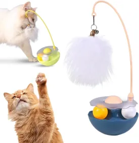Interactive Cat Feather Toys, 2025 New Automatic Interactive Cat Toys for Indoor Cats Exercise Feather Toy for All Breeds (Blue)