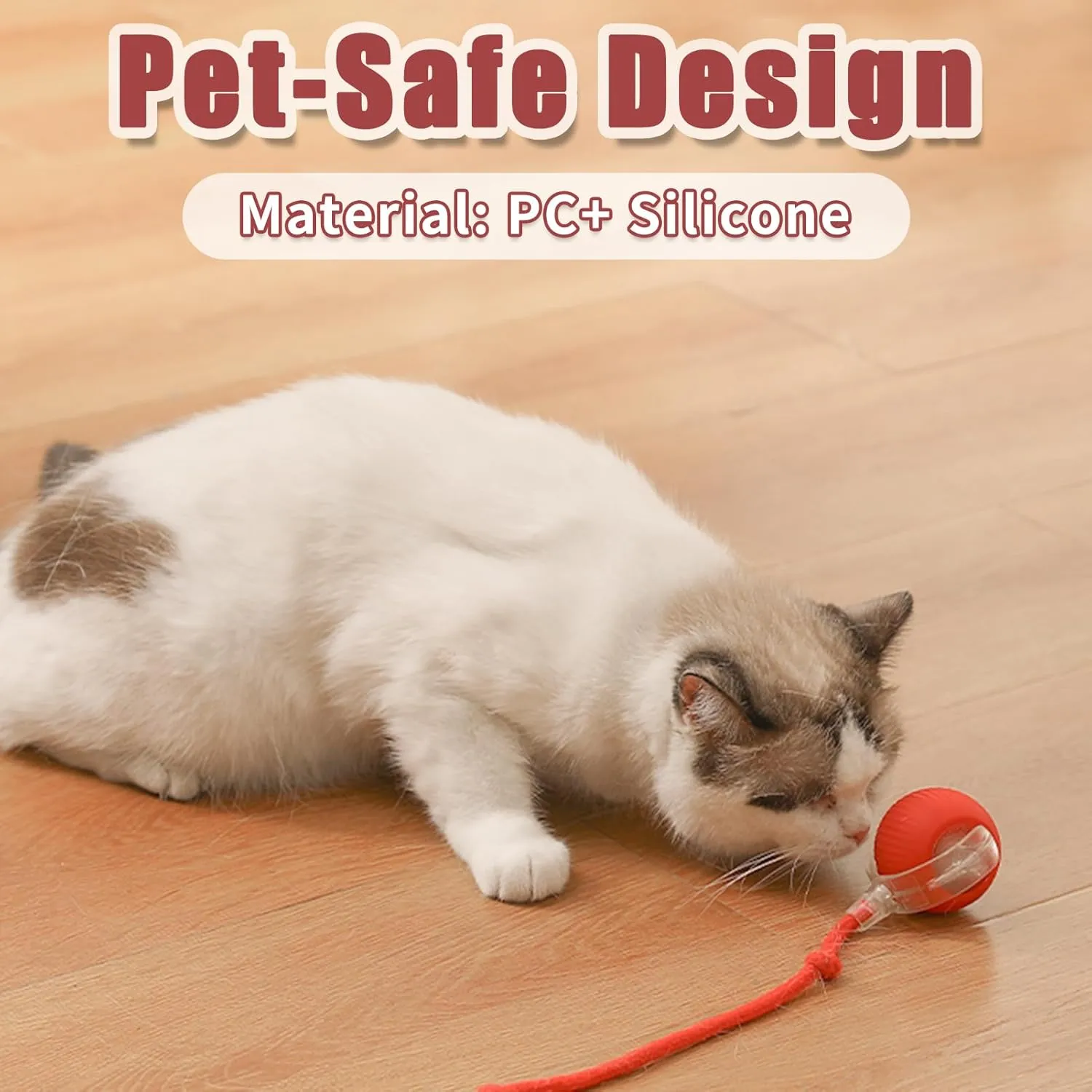 Interactive Rolling Cat Ball, 2025 Upgraded Automatic Cat Ball Dog Toy, Interactive Cat Toy Ball, Automatic Cat Toy Self Moving Cat Toy Interactive Cat Ball for Bored Indoor Cats Dogs (Pink)
