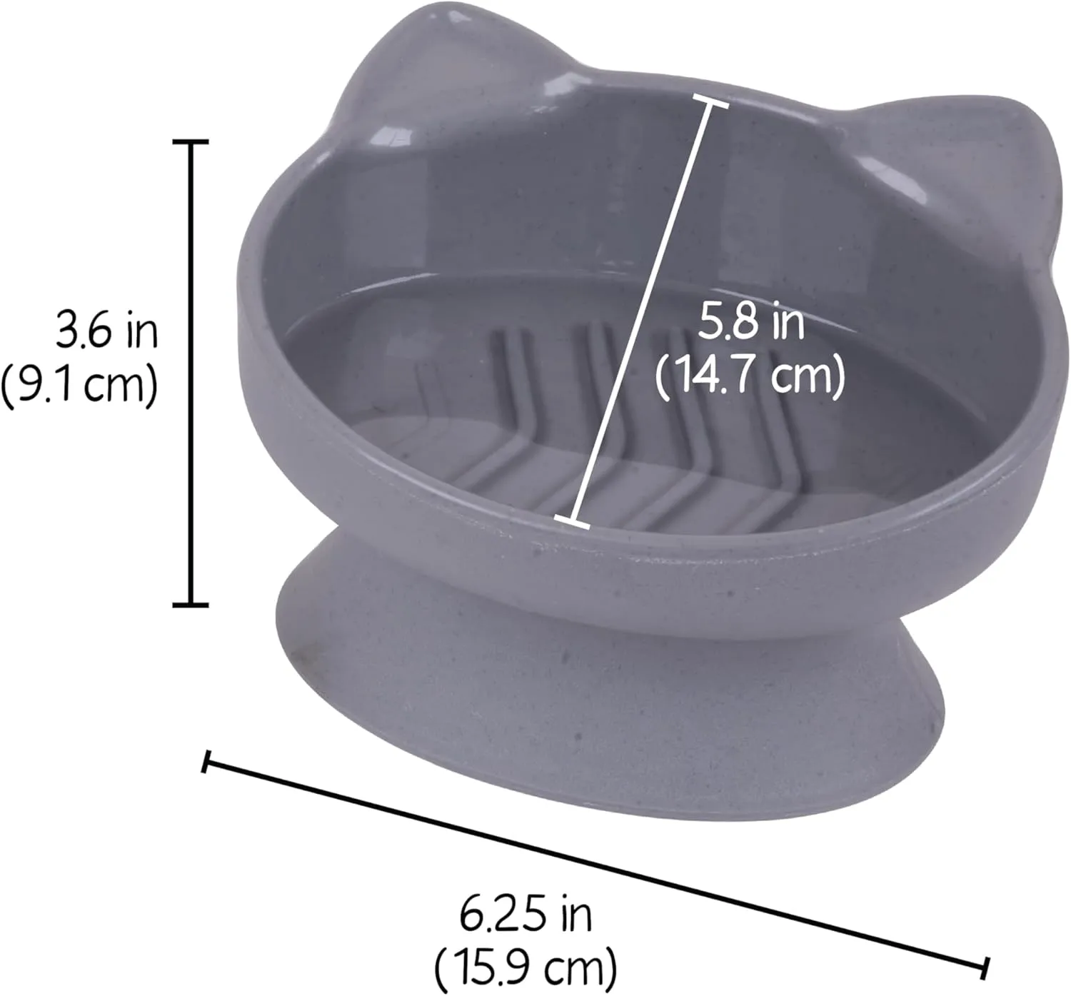 Kitty City Raised Cat Ear Bowls, Large Slow Eat Bowls 2pk (Modern)