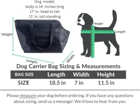 Luxury Woven Dog Purse Carrier for Small Dogs - Cozy Faux Leather, Dog Carrier Purse with Secure Harness Clip, Black Dog Tote Bag for Small Dogs and Puppies