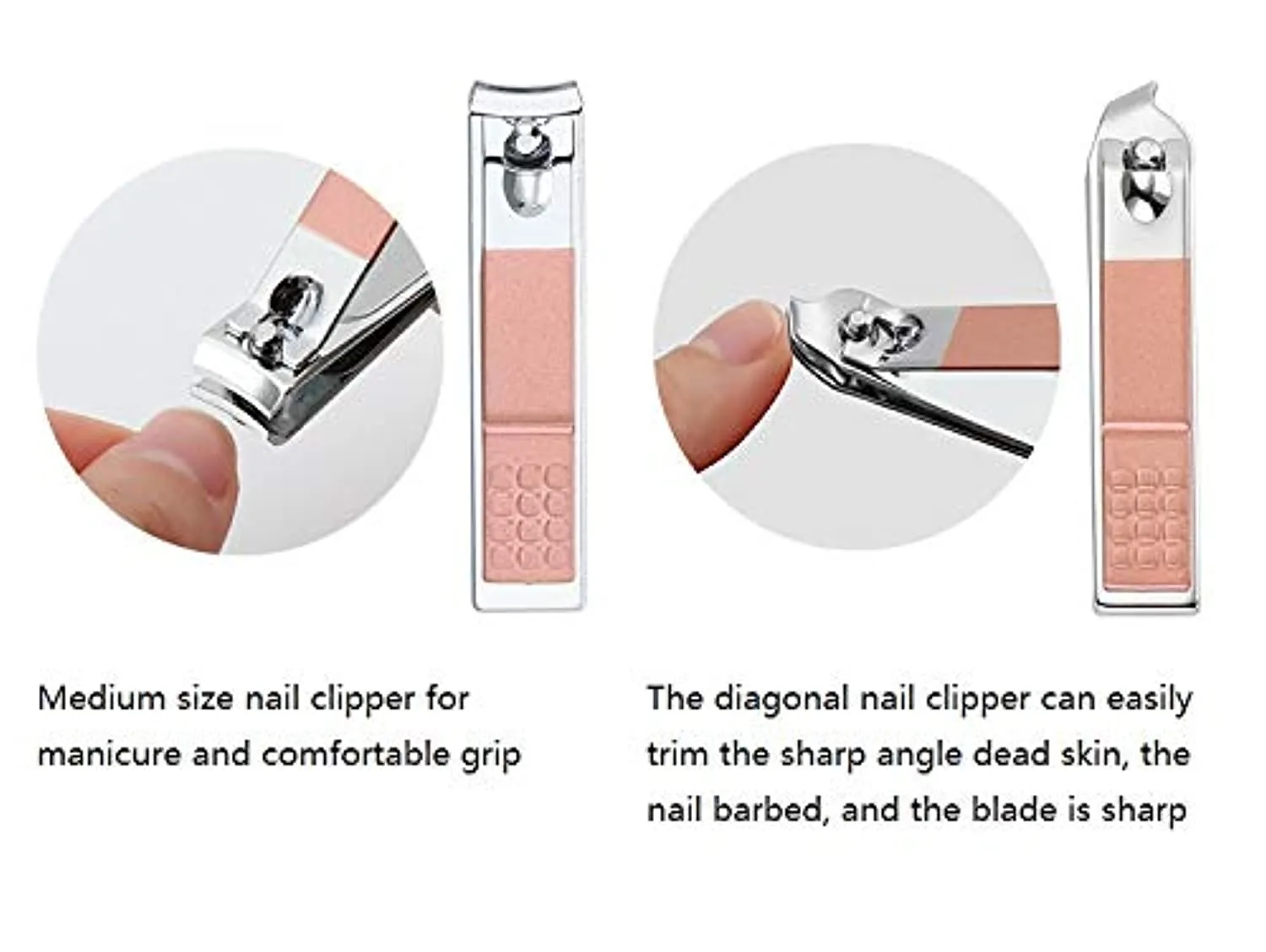 Manicure Set,Pedicure Kit Nail Scissors Stainless Steel Professional Toenails Cuticle Cutter Clipper Fingernails Grooming Kit with Pink Leather Travel Case (12pcs Pink)