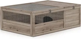 MoNiBloom Wooden Tortoise Habitat Tortoise House Indoor/Outdoor Tortoise Enclosure, Home Small Animal Breeding Box Small Amphibians Enclosure Cage Reptile Cage for Gecko Lizard Snake 37 x 25.5 x 12 in