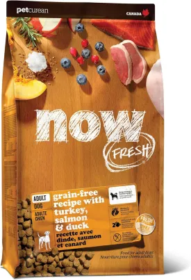 Now Fresh Grain-Free, Dry Dog Food, Real Meat and Fish, Turkey, Salmon and Duck Adult Recipe, All Breed Size, 3.5 lb Bag