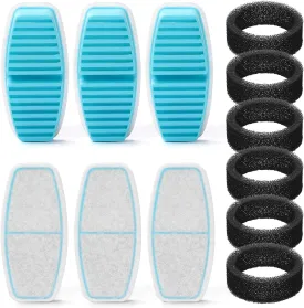 Official BMDSAE 12 Packs(6 Filters   6 Sponges) for H4 Cat Water Fountain, Cat Fountain Replacement Filters with Activated Carbon Filter, Ultra-fine Fiber