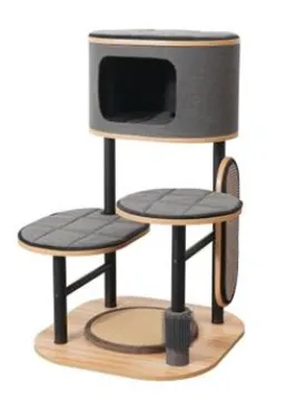 PetPals Industrial Style Modern Medium 4- Level Cat Tower
