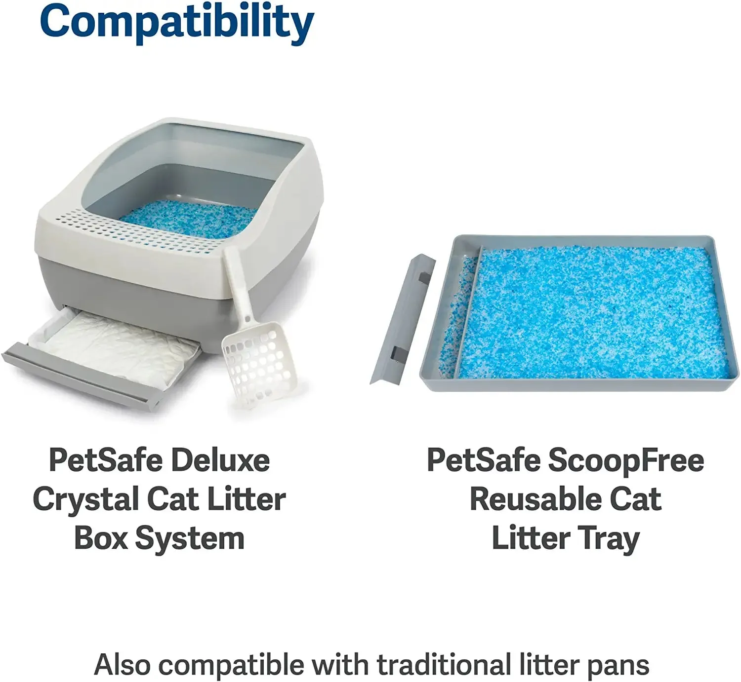 PetSafe ScoopFree Premium Crystal Non-Clumping Cat Litter - Fresh, Low-Tracking Odor Control - 2-Pack Refills, 4.5 lb per Pack (9 lb Total) - Original Blue