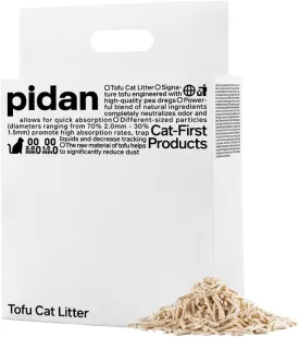 pidan Tofu Cat Litter Clumping,Flushable,Ultra Absorbent and Fast Drying, 100% Natural Ingredients Litter,Solubility in Water,Really Dust-Free,Less Scattering (5.3lb1bag)