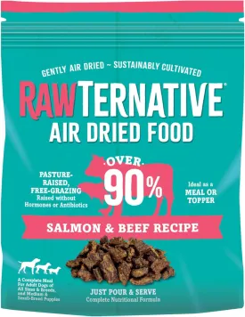 RawTernative Air Dried Dog Food, High Protein, Over 90% Real Salmon & Beef   New Zealand Green Mussels, Complete Meal or Topper, Grain Free, Gluten Free, Non GMO, (5 lb Bag)