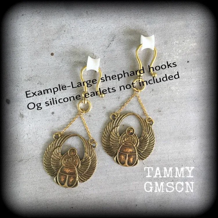 Scarab beetle earrings Egyptian earrings Scarab beetle earrings Animal Nefertiti earrings Tunnel earrings Plug earrings Ear hangers 0g 2g