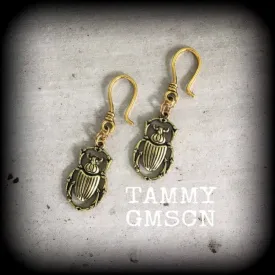 Scarab beetle earrings Egyptian earrings Scarab beetle earrings Animal Nefertiti earrings Tunnel earrings Plug earrings Gauged earrings 2g