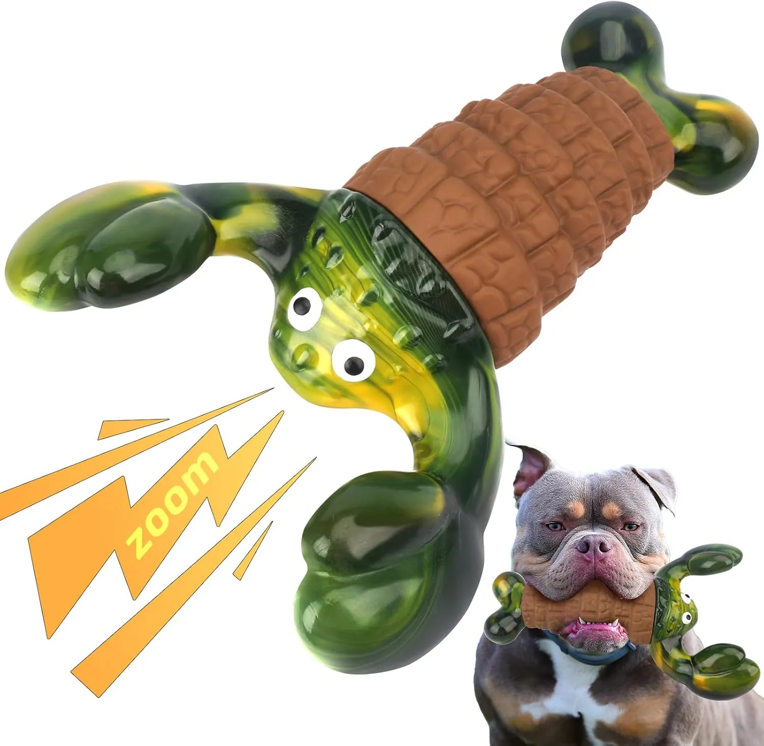 Squeaky Dog Toys for Aggressive Chewers for Large Dogs, Interactive Dog Chew Toy to Keep Them Busy, Indestructible Squeaky Dog Toys, Tough Toy for Medium/Large Dogs (Green)
