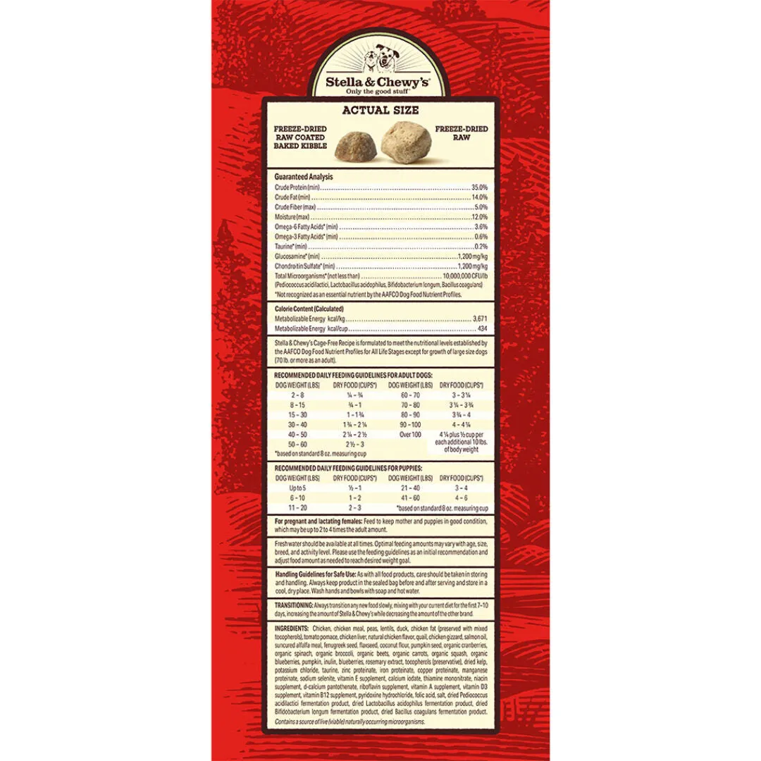 Stella and Chewy's Cage-Free Grain-Free Raw Blend Baked Kibble Dry Dog Food