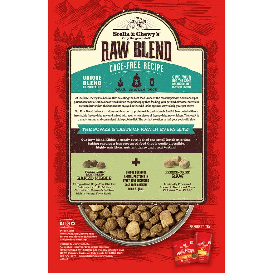 Stella and Chewy's Cage-Free Grain-Free Raw Blend Baked Kibble Dry Dog Food