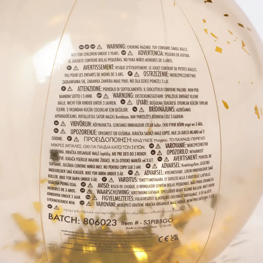 Sunnylife inflatables Beach Ball Disco Gold S3PIBBGO