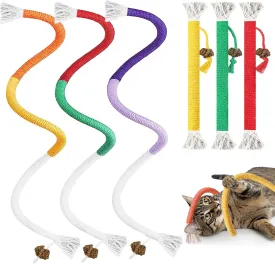 Tocirelo Cat Chew Rope Toy - 6Pack Cat Chew Toy for Teeth Cleaning, Interactive Kitten Teething Toys to Transfer Chewing from Wires, Cotton String with Natural Silvervine Ball
