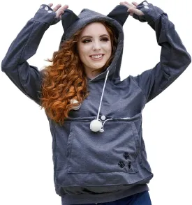 Unisex Big Pouch Hoodie Long Sleeve Pet Cat Dog Holder Carrier Sweatshirt
