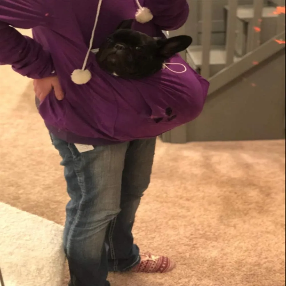 Unisex Big Pouch Hoodie Long Sleeve Pet Cat Dog Holder Carrier Sweatshirt