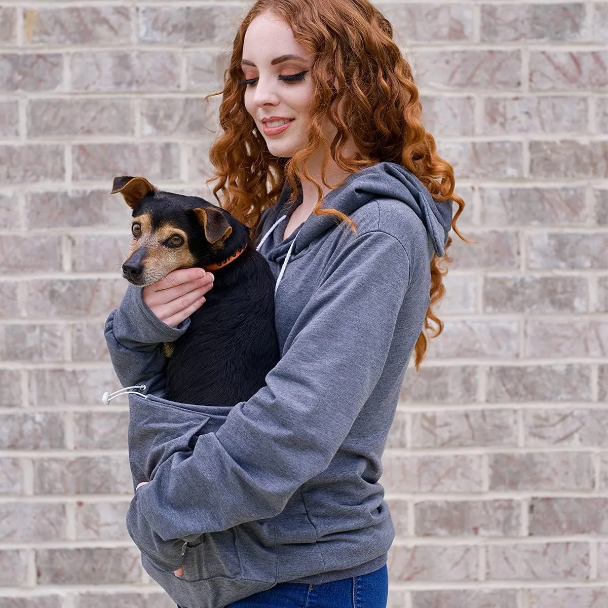 Unisex Big Pouch Hoodie Long Sleeve Pet Cat Dog Holder Carrier Sweatshirt