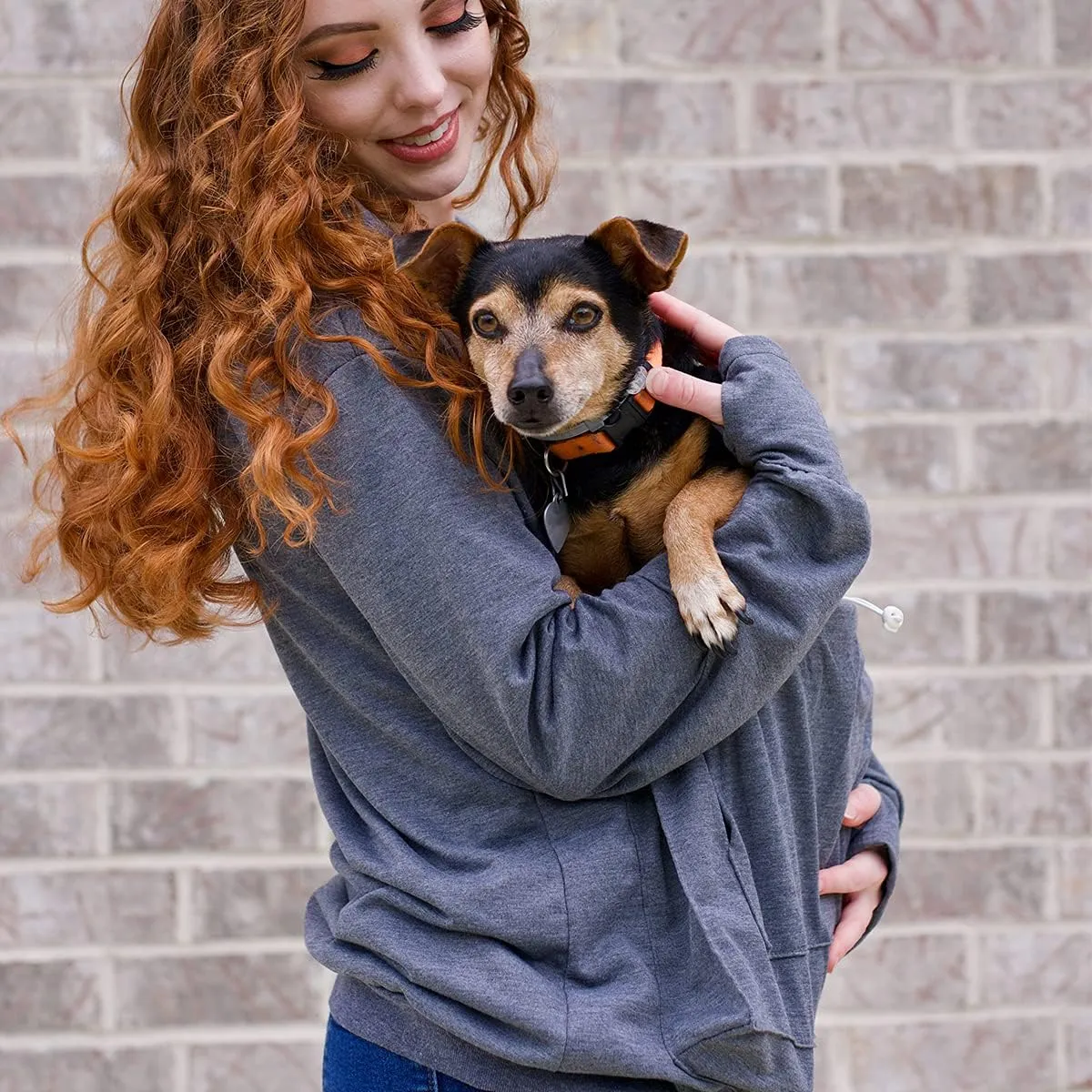 Unisex Big Pouch Hoodie Long Sleeve Pet Cat Dog Holder Carrier Sweatshirt