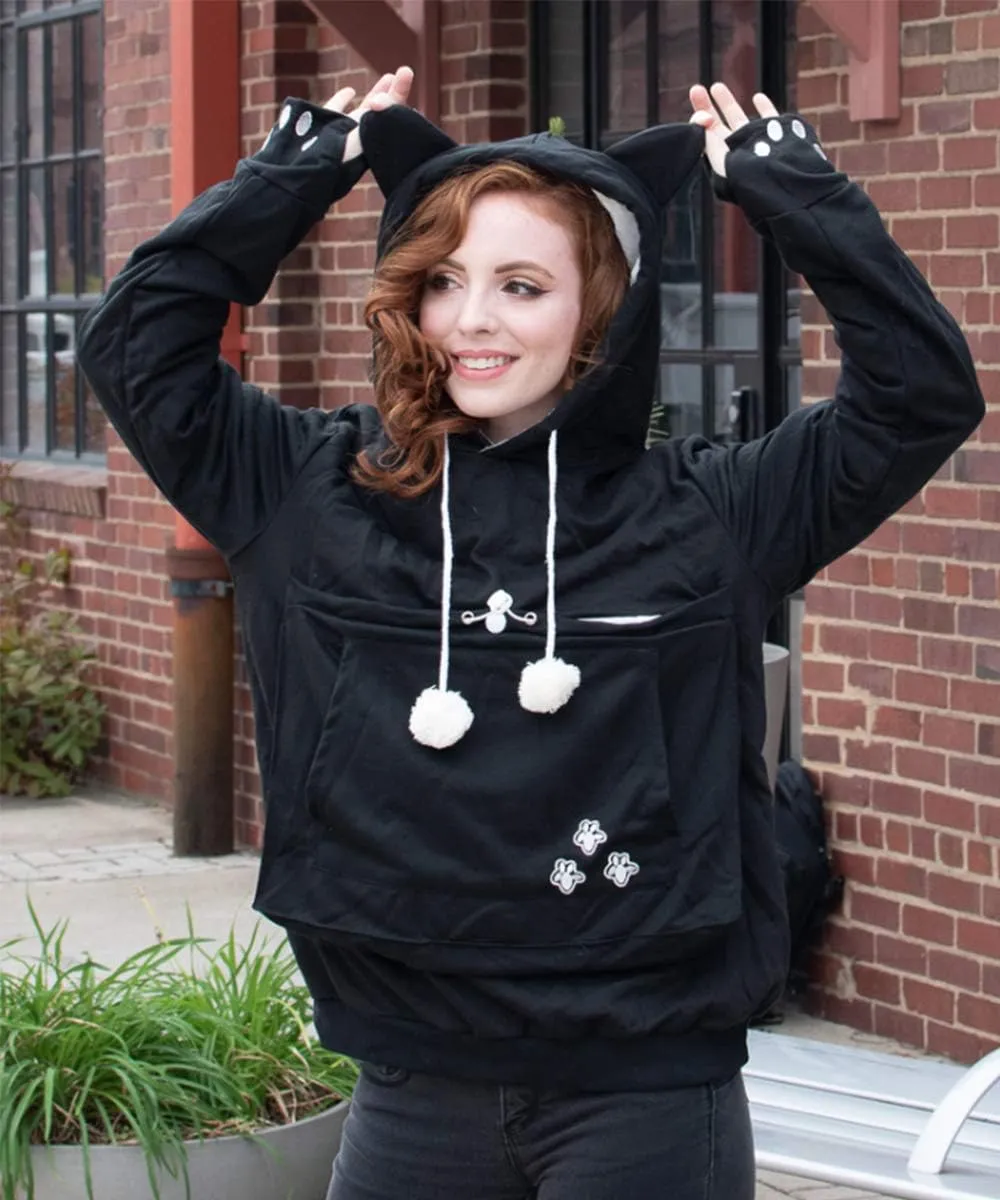 Unisex Big Pouch Hoodie Long Sleeve Pet Cat Dog Holder Carrier Sweatshirt